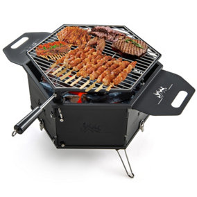 Costway Portable Charcoal Grill Stove 360 Rotatable Camping Hibachi Grill Smoker