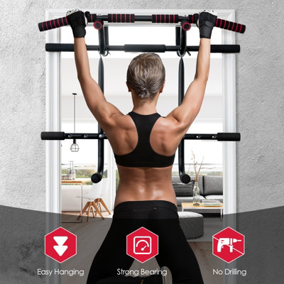 Pull Up Bar Small 2024 Door Trainer Single and Double Bar Pull Ups