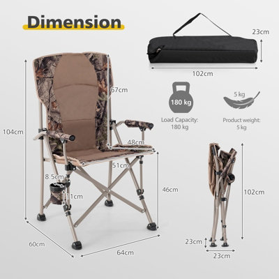Costway Portable Folding Camping Chair Outdoor Lightweight Hunter Chair