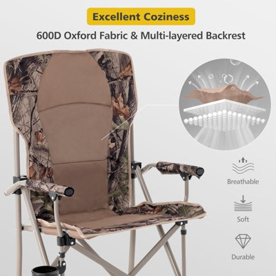 Costway Portable Folding Camping Chair Outdoor Lightweight Hunter Chair - 6