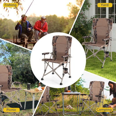 Costway Portable Folding Camping Chair Outdoor Lightweight Hunter Chair - 9