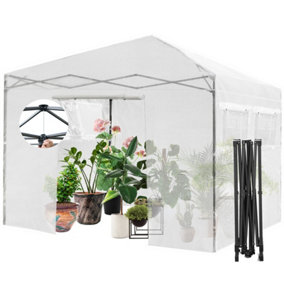 Costway Portable Garden Greenhouse Outdoor Mini Walk-in Greenhouse w/ PE Cover