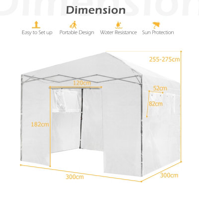 Costway Portable Garden Greenhouse Outdoor Mini Walk-in Greenhouse w/ PE Cover