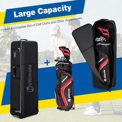 Costway Portable Golf Club Travel Bag w/3 Pull Handles 600D Heavy Duty Gulf Travel Bag - 5