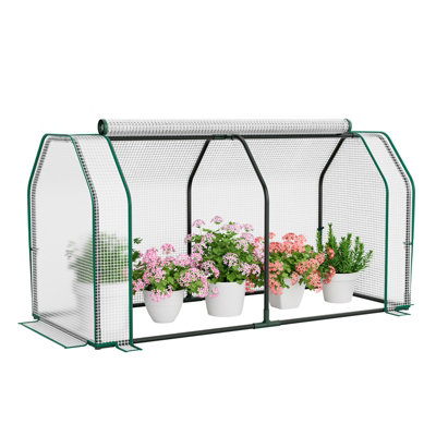 Costway Portable Greenhouse w/Roll-Up Zippered Door Indoor Outdoor Green Hot House