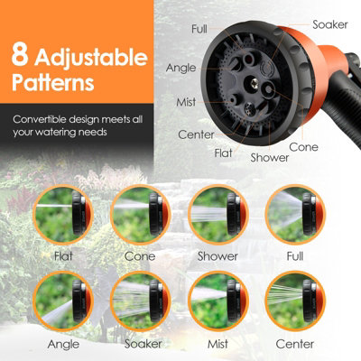 Costway Portable Hose Reel 15+1m Wall Mounted Hose Reel Retractable Auto Rewind Watering - 5