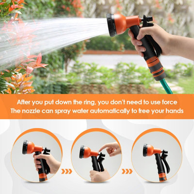 Costway Portable Hose Reel 15+1m Wall Mounted Hose Reel Retractable Auto Rewind Watering - 6