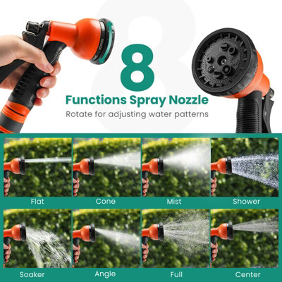 Costway Portable Hose Reel 20+2m Wall Mounted Hose Reel Retractable Auto Rewind Watering - 3