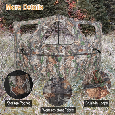 Costway Portable Hunting Blind 2-Panel Pop up Hunting Ground Blind 360 ...