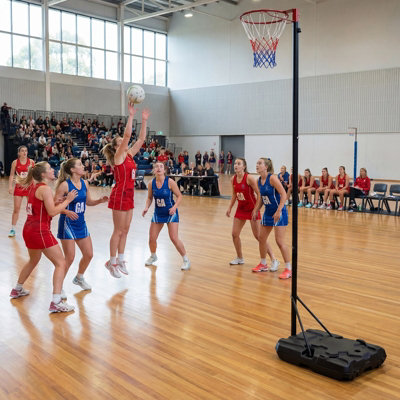 COSTWAY Portable Netball Post Freestanding Netball Hoop & Goal System ...