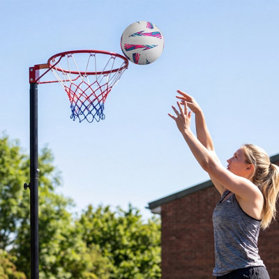 COSTWAY Portable Netball Post Freestanding Netball Hoop & Goal System ...