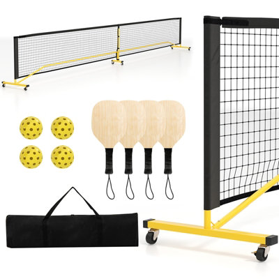 Draagbaar Pickleballnet Met Wielen Voor Buitenoefening, Geschikt Voor Tennis En Pickleballactiviteiten