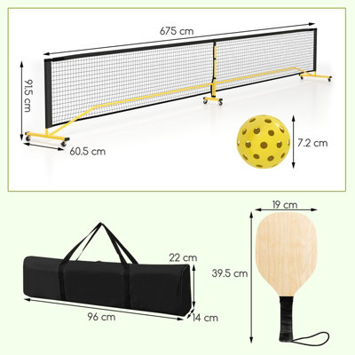 Costway Portable Pickleball Net Set Pickle Ball Net System w/Metal ...