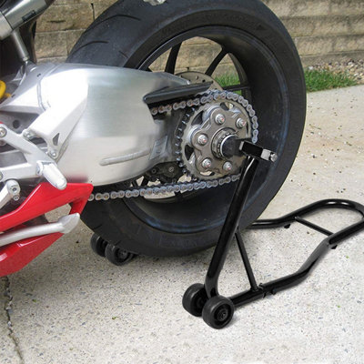 Costway Portable Steel Motorcycle Stand Heavy-Duty Sport Bike Rear Wheel Lift - 4