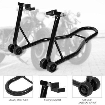 Costway Portable Steel Motorcycle Stand Heavy-Duty Sport Bike Rear Wheel Lift - 7