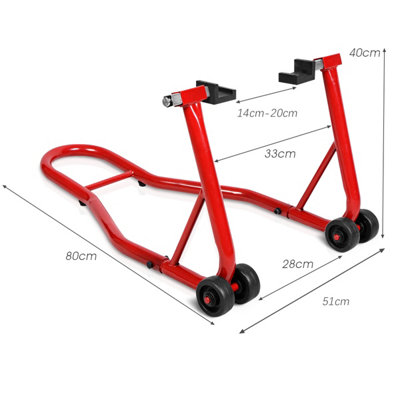 Costway Portable Steel Motorcycle Stand Heavy-Duty Sport Bike Rear ...