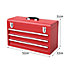 Costway Portable Steel Tool Box Tool Storage Chest w/ 3 Drawers & Top Storage Tray
