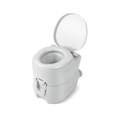 Costway Portable Toilet Compact Indoor Outdoor Commode with 20 L Detachable Waste Tank