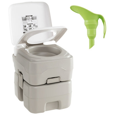 COSTWAY Portable Toilet with 20 L Waste Tank Compact Travel RV Toilet w/ Flush Pump