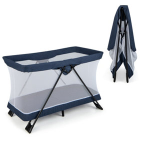Costway Portable Travel Crib Foldable Nursery Center Baby Palypen w/ Mattress