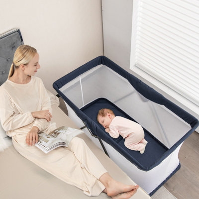 Costway Portable Travel Crib Foldable Nursery Center Baby Palypen w/ Mattress