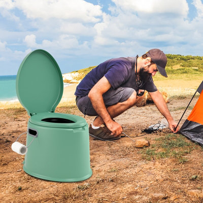 GreenBlue - Seau de toilette portable pour toilettes touristiques 19L - Vert/ Grijs