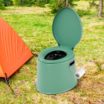 COSTWAY Portable Travel Toilet Camping Toilet w/Detachable Inner