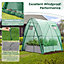 Costway Portable Walk-in Greenhouse Tunnel W/ 2 Zippered Doors & Roll-up Screen Windows
