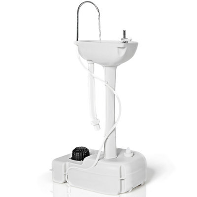 Costway Portable Washing Station Mobile Camping Hand Wash Sink Stand with Rolling Wheels