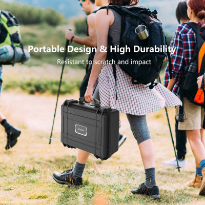 Costway Portable Waterproof Hard Case Shockproof Camera Case with Customizable Fit Foam - 3