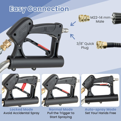 COSTWAY Pressure Washer Surface Cleaner Stainless Steel 4000 PSI/275BAR Power Washer - 7