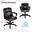 Costway PU Leather Office Chair Modern Executive Chair Ergonomic Rocking Computer Desk Chair
