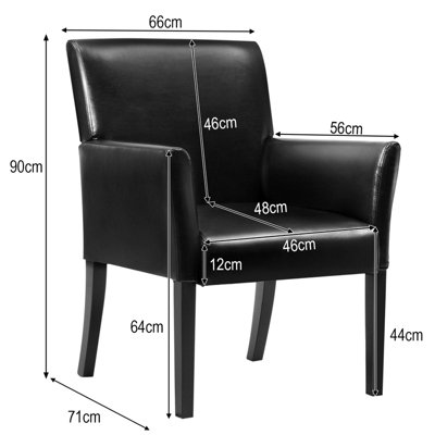 Costway PU Leather Upholstered Guest Chair Home Office Meeting Chair Reception Room Chair