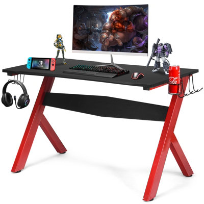 Costway Racing Computer Desk with Cup & Headphone Holder