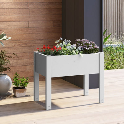 Costway Raised Bed Grow Box 53L Self-Watering Planter Box Stand w ...
