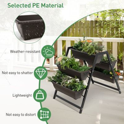 Costway Raised Garden Bed 3-Tier Vertical Planter w/ 5 Plant Boxes Indoor Outdoor
