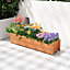 Costway Raised Garden Bed Fir Wood Planter Box W/2 Drainage Holes Elevated Patio Planter