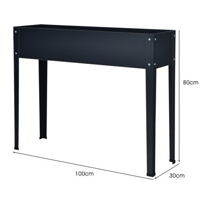 Costway Raised Garden Bed Outdoor Planter Box W/ Drainage Holes Galvanized Flower Stand - 3