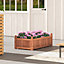 Costway Raised Garden Bed Outdoor Wooden Elevated Planter Container W/ 4 Drainage Holes