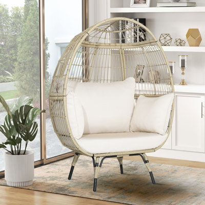 Costway Rattan Egg Chair Oversized Lounger Indoor Outdoor