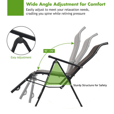 Costway Rattan Folding Reclining Chair Adjustable Position Zero Gravity Sunlounger - 6