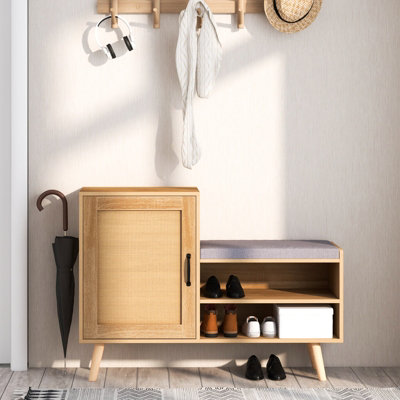 Rattan shoe bench hotsell