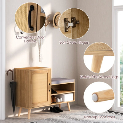 Rattan shoe rack deals