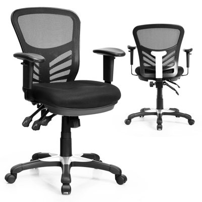 Costway Reclining Mesh Office Chair Ergonomic Executive Adjustable w/ Lumbar Support