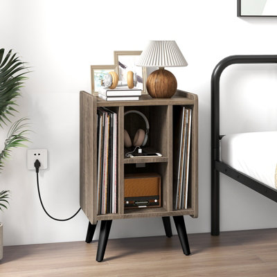 TOO WOOD Record Shelfオーク paddlers coffee Vinyl LP Record Storage Display | Solid Black Walnut | 12