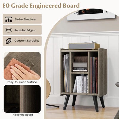 Costway Record Player Stand Vinyl Record Storage Side Table