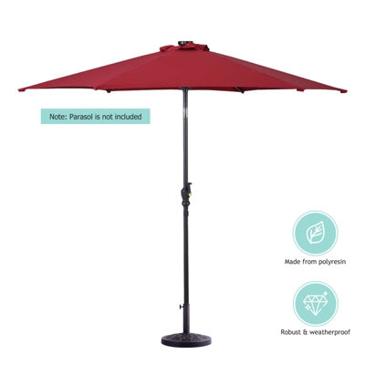 Costway Resin Patio Umbrella Stand Outdoor Umbrella Base Umbrella Holder - 6
