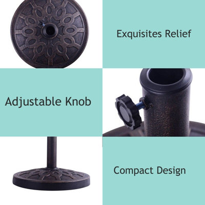 Costway Resin Patio Umbrella Stand Outdoor Umbrella Base Umbrella Holder - 9