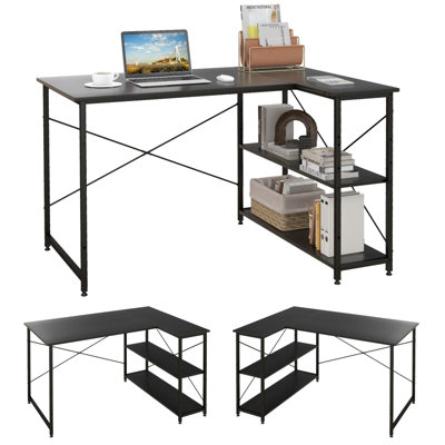 Gaming l shaped desk with deals storage