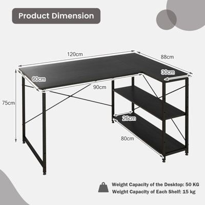 White reversible l shaped outlet desk